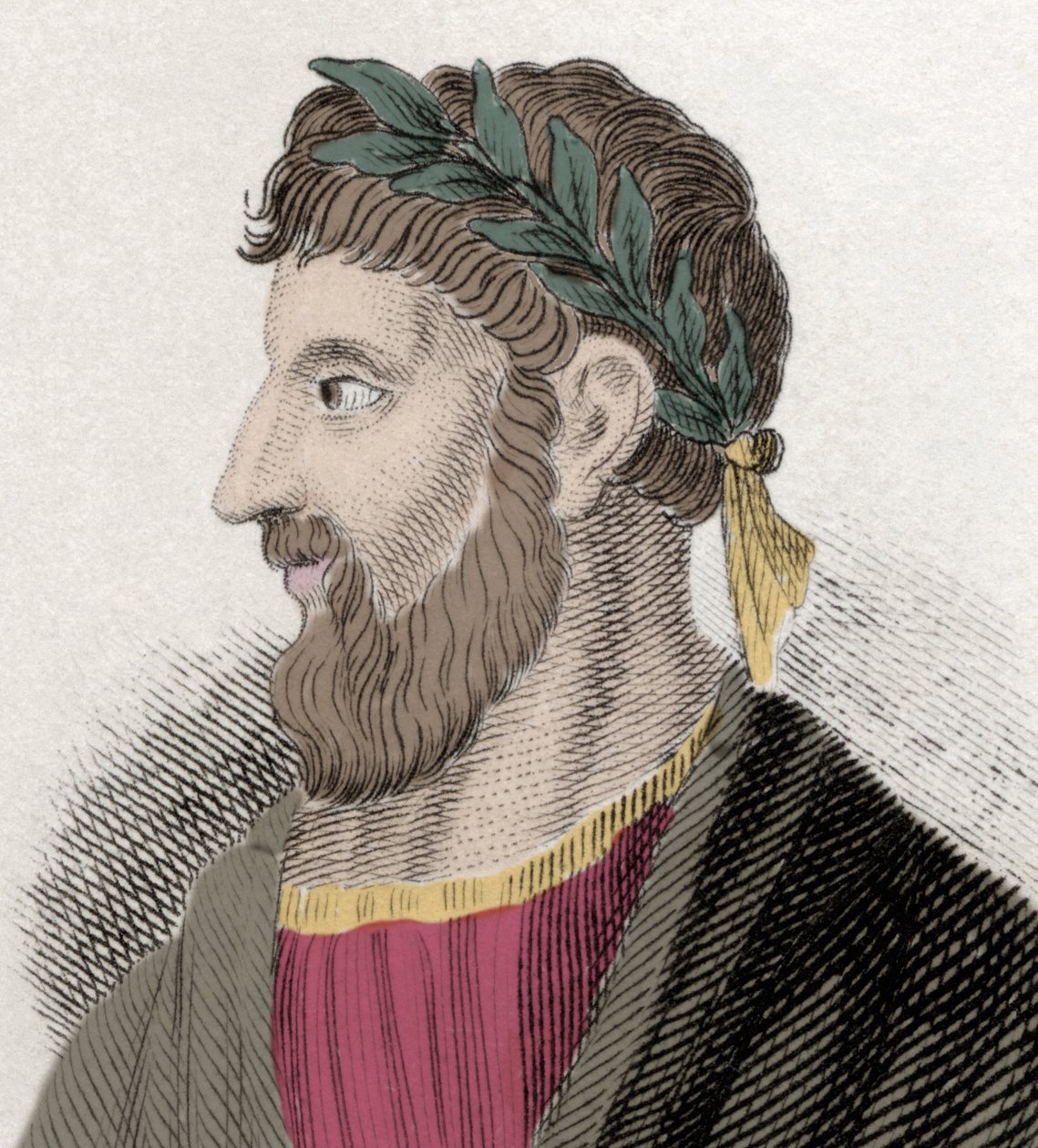 Portret Apolloniosa z Tyany (Apollonius) (16 ap. JC-98/98 ap. JC), filozof grecki. Rycina XIX wieku. autorstwa Unknown artist