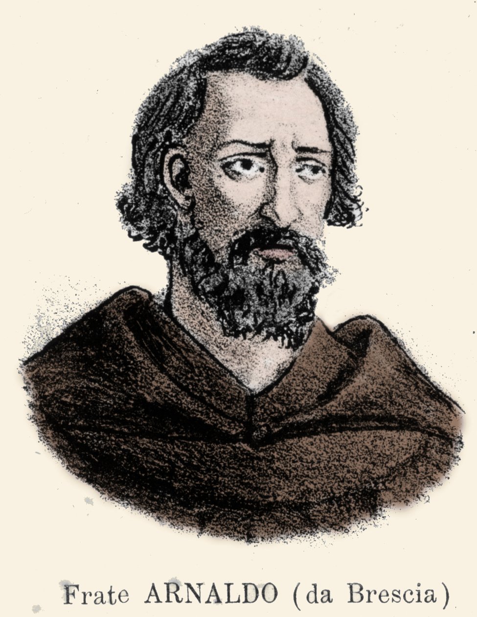 Portret Arnauda de Brescia (Arnaldo da brescia) (1090 - 1155), włoskiego reformatora politycznego i religijnego. autorstwa Unknown artist