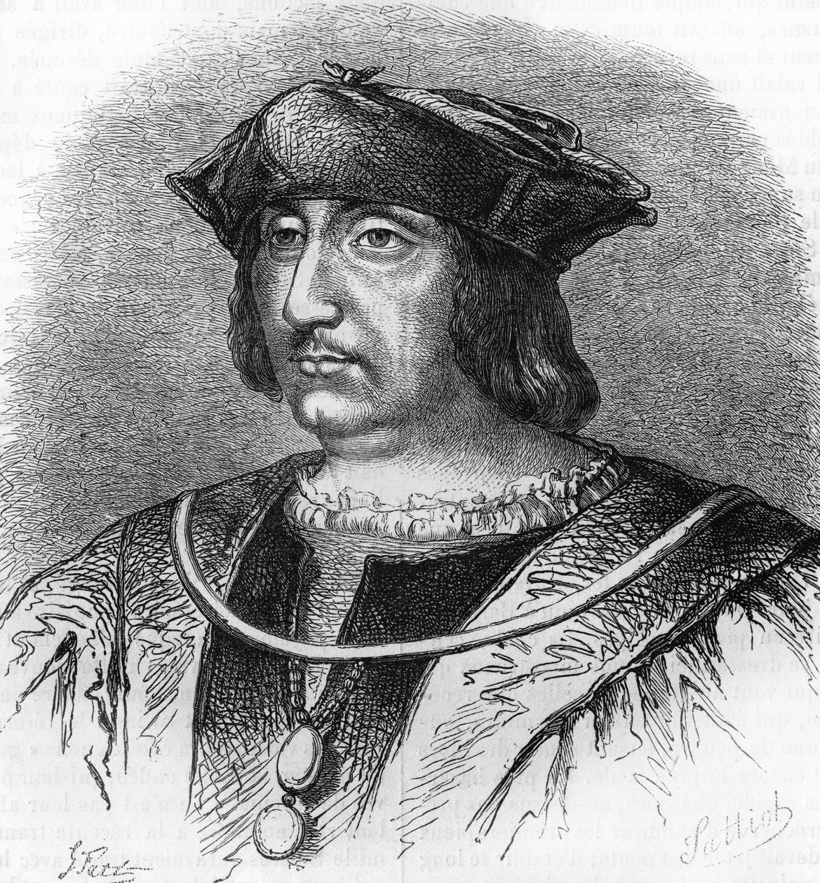 Portret Arthus de Gouffier (1475-1519), władca Boissy, preceptor króla Franciszka 1st. Rycina XIX wieku. autorstwa Unknown artist