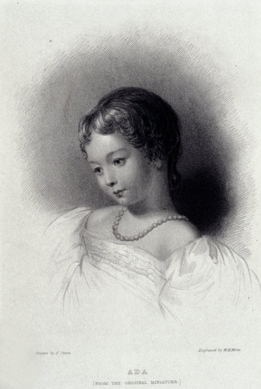 Portret Augusty Ady Byron (1815-1852), która została Anną Lovelace, córką poety George