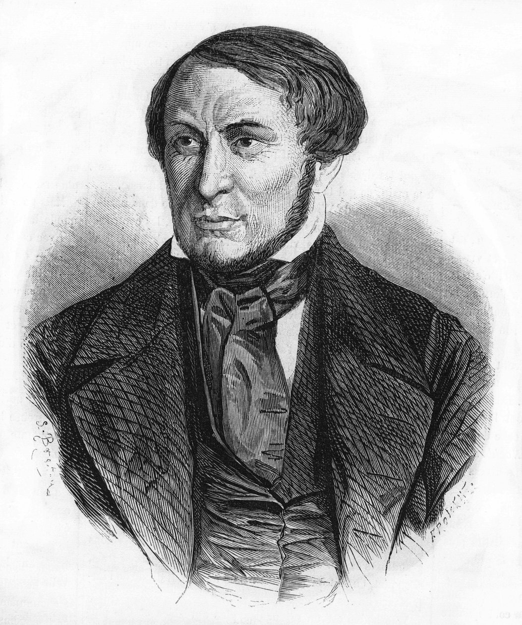Portret Auguste Barbiera (1805 - 1882), francuskiego pisarza. grawerunek z 1870 roku. autorstwa Unknown artist