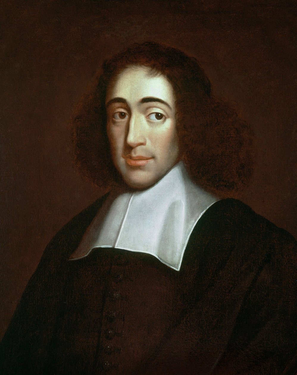 Portret Barucha Spinozy (1632-1677), holenderskiego filozofa, znanego również jako Bento de Espinosa lub Benedictus de Spinoza lub Benedictus de Spinoza - malarstwo anonimowe. Prywatna kolekcja. autorstwa Unknown artist