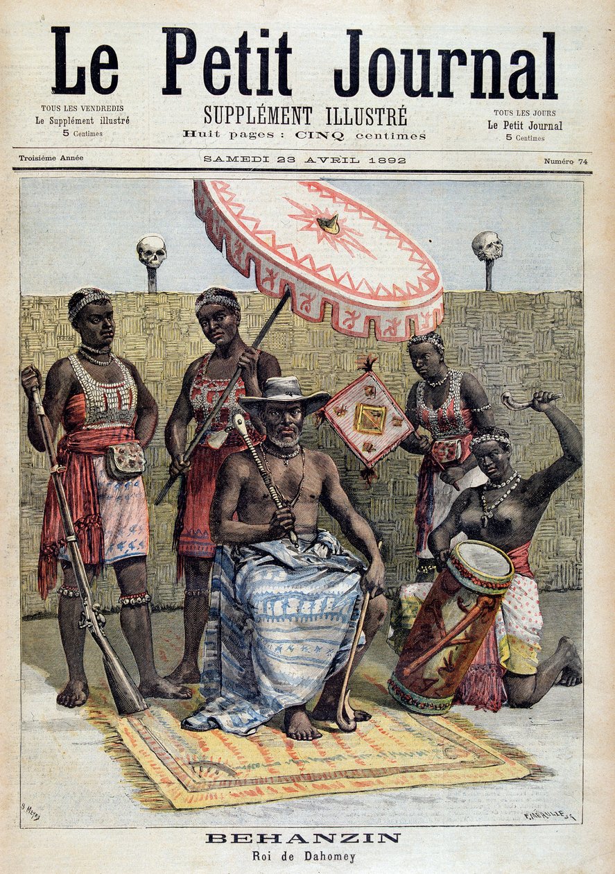 Portret Behanzina (1844-1900), króla Dahomeju (Benin) - w „Le Petite Journal” z 23.04.1892 autorstwa Unknown artist