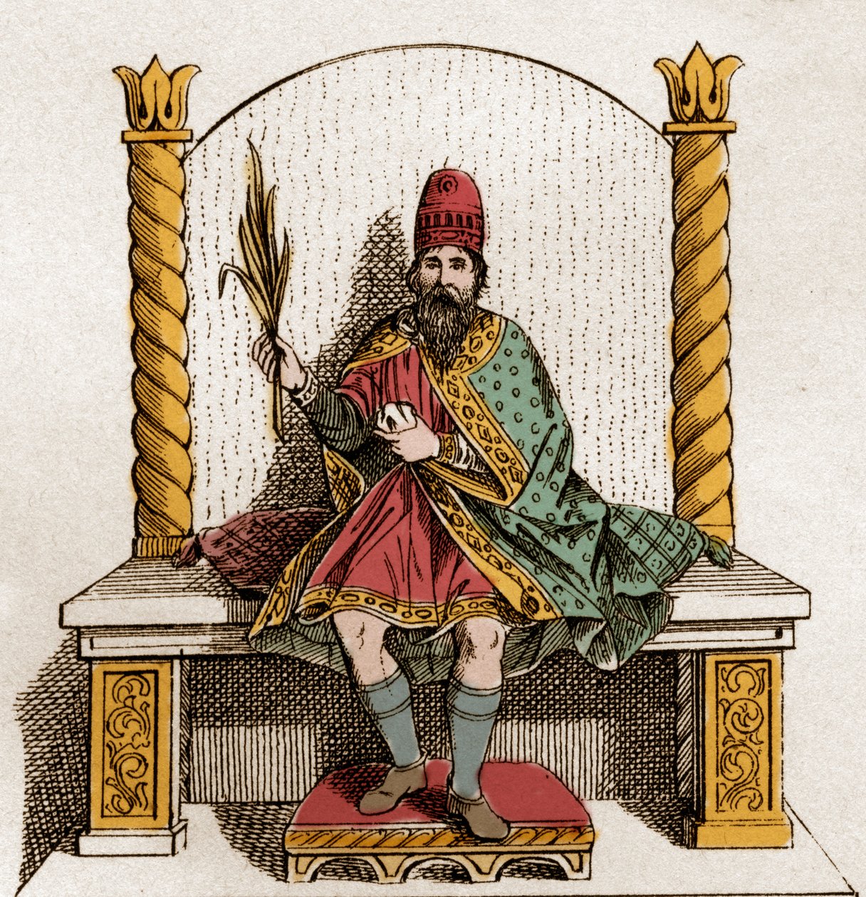Portret Bonifacego III z Toskanii (985-1052) Markiz Canossy i Toskanii - Bonifacy III, margrabia Toskanii lub Bonifacego z Canossy - Bonifacio III di Canossa (o Bonifacio IV di Toscana) Rycina z 1861 r. autorstwa Unknown artist