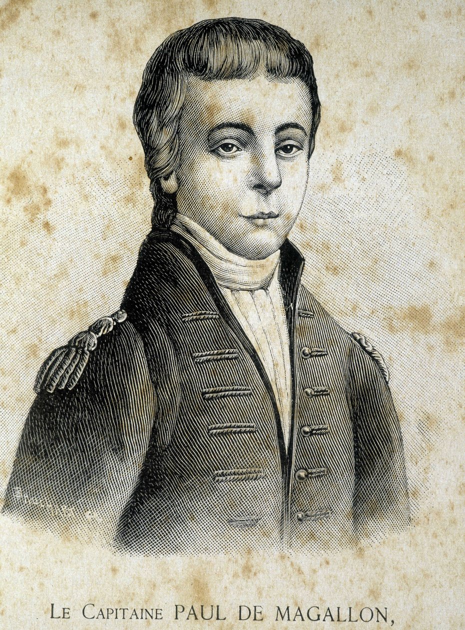 Portret kapitana Paula de Magallon (1784 - 1859) - w „”Les Contemporains””, b.d. koniec XIX wieku. autorstwa Unknown artist
