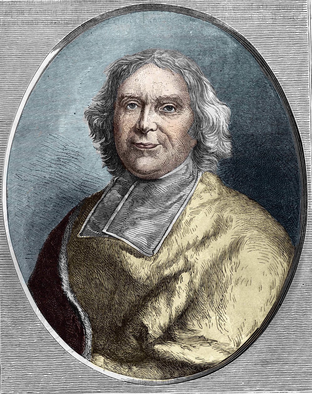 Portret kardynała Fleury (1653 - 1743). André Hercule de Fleury grawerowanie z 1866 roku. autorstwa Unknown artist