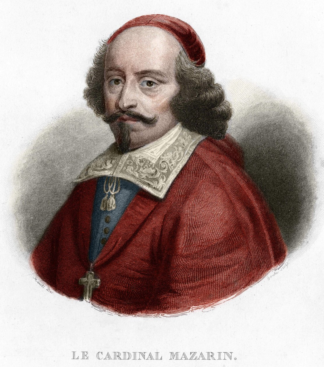 Portret kardynała Julesa Mazarina (1602-1661) grawerowanie autorstwa Unknown artist