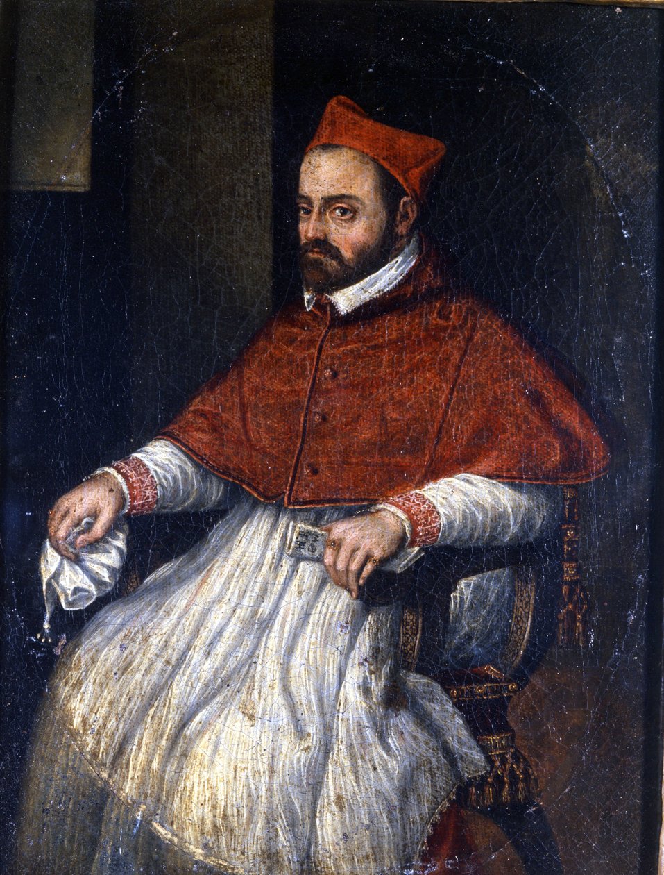 Portret kardynała Roberto Bellarmino (Robert Bellarmin w latach 1542-1621). Anonimowe malowanie. Muzeum Rzymu. autorstwa Unknown artist
