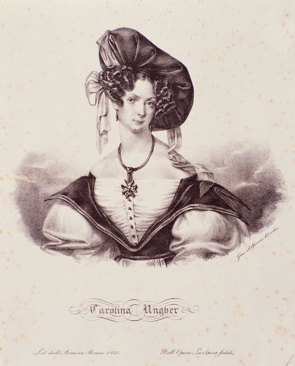 Portret Caroline Ungher (Unger) (rycina) autorstwa Unknown artist