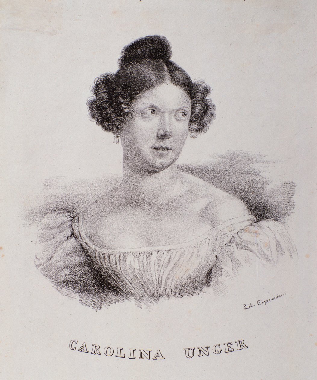 Portret Caroline Ungher (Unger) (rycina) autorstwa Unknown artist