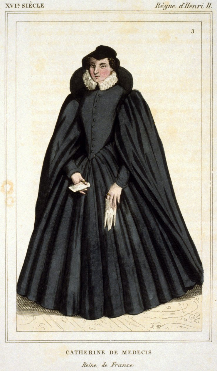 Portret Katarzyny Medycejskiej (Caterina de Medici) (1519 - 1589), grawerowanie na początku XIX wieku. autorstwa Unknown artist
