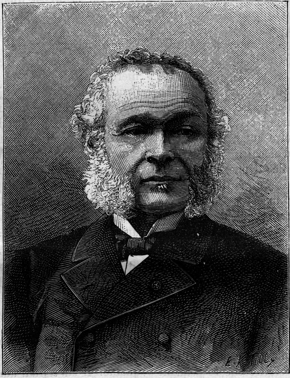 Portret Charlesa Adolphe Wurtza (1817-1884), francuskiego chemika i nauczyciela. Grawerowanie w „”naturze. Przegląd nauki i jej zastosowań w sztuce i przemyśle. 1884 autorstwa Unknown artist