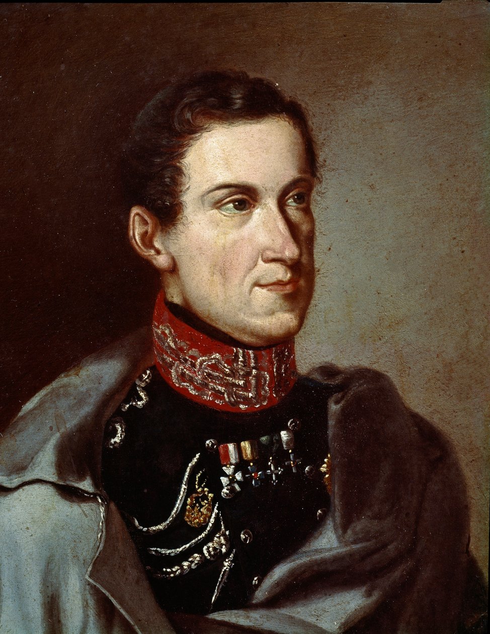 Portret Karola Alberta (Charles Albert) Sardynii (lub Carlo Alberto di Savoia) (1798-1849) Malarstwo anonimowe. Około 1832 r. Muzeum Risorgimento w Rzymie autorstwa Unknown artist