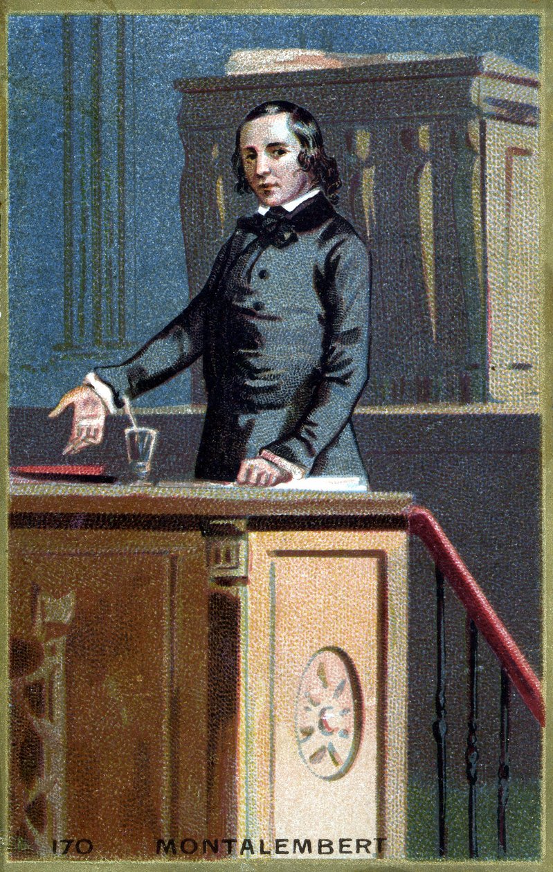 Portret Charlesa Forbesa, hrabiego Montalembert (1810 - 1870), francuskiego dziennikarza i polityka. Chromolitografia z końca XIX wieku. autorstwa Unknown artist