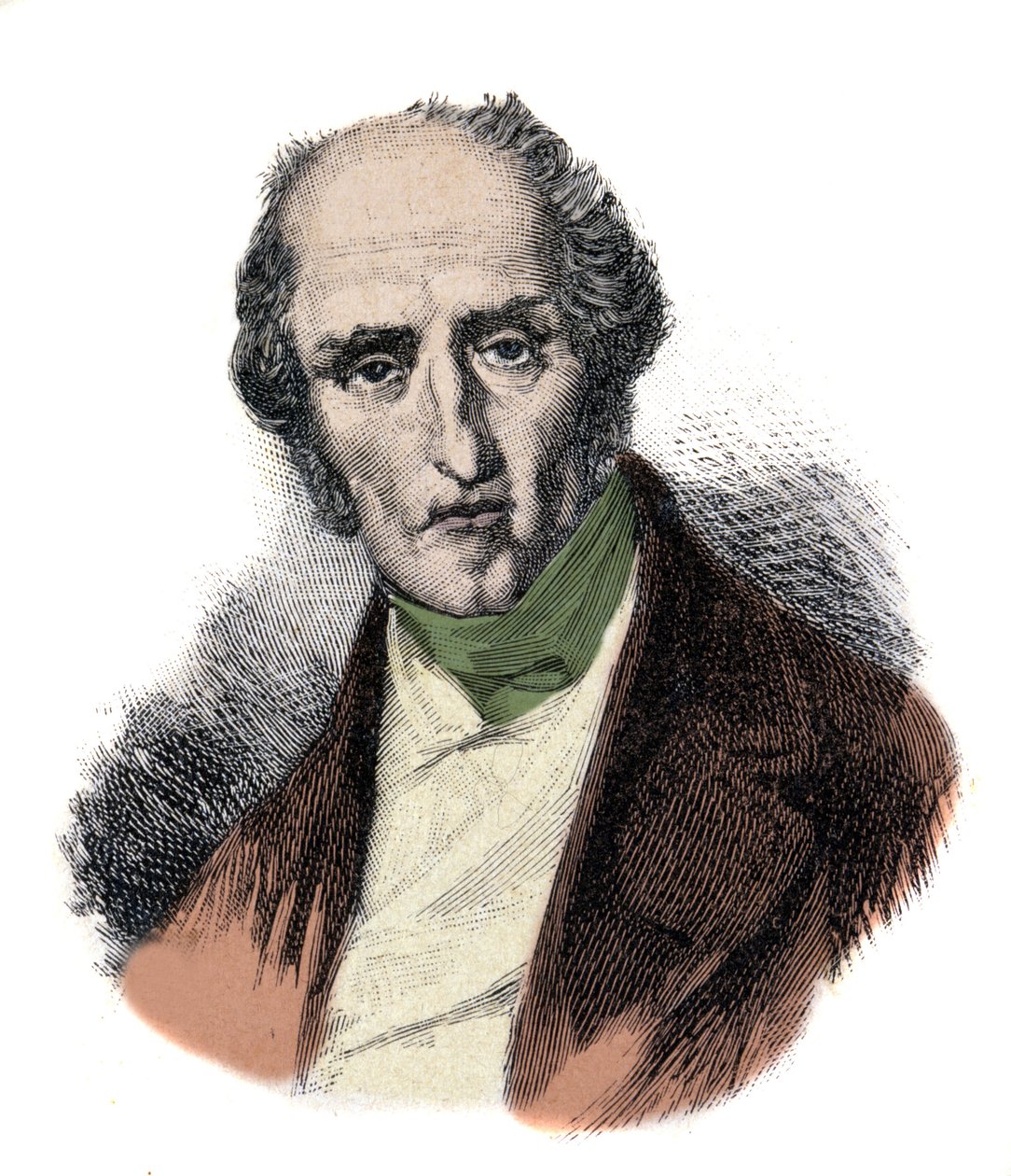 Portret Charlesa Fouriera (1772 - 1837), francuskiego teoretyka socjalizmu. Rycina XIX wieku. autorstwa Unknown artist