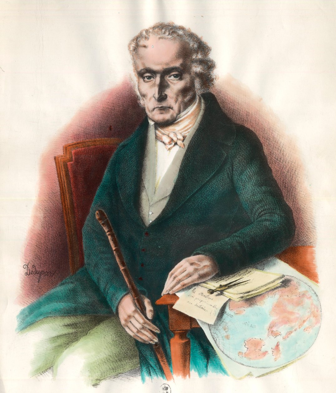 Portret Charlesa Fouriera (1772 - 1837), francuskiego teoretyka socjalizmu. Rycina XIX wieku. Prywatna kolekcja. autorstwa Unknown artist