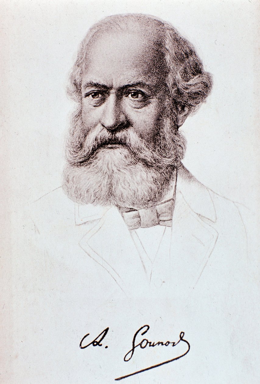 Portret Charlesa Gounoda (1818-1893) angielskiego kompozytora Rysunek. 19 wiek. Mediolan, biblioteca del conservatorio autorstwa Unknown artist