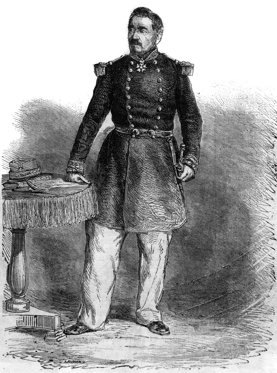 Portret Charles Guillaume Marie Appollinaire Antoine Cousin Montauban, hrabia Palikao (1796-1878) - angielski generał i mąż stanu - grawerowanie autorstwa Unknown artist