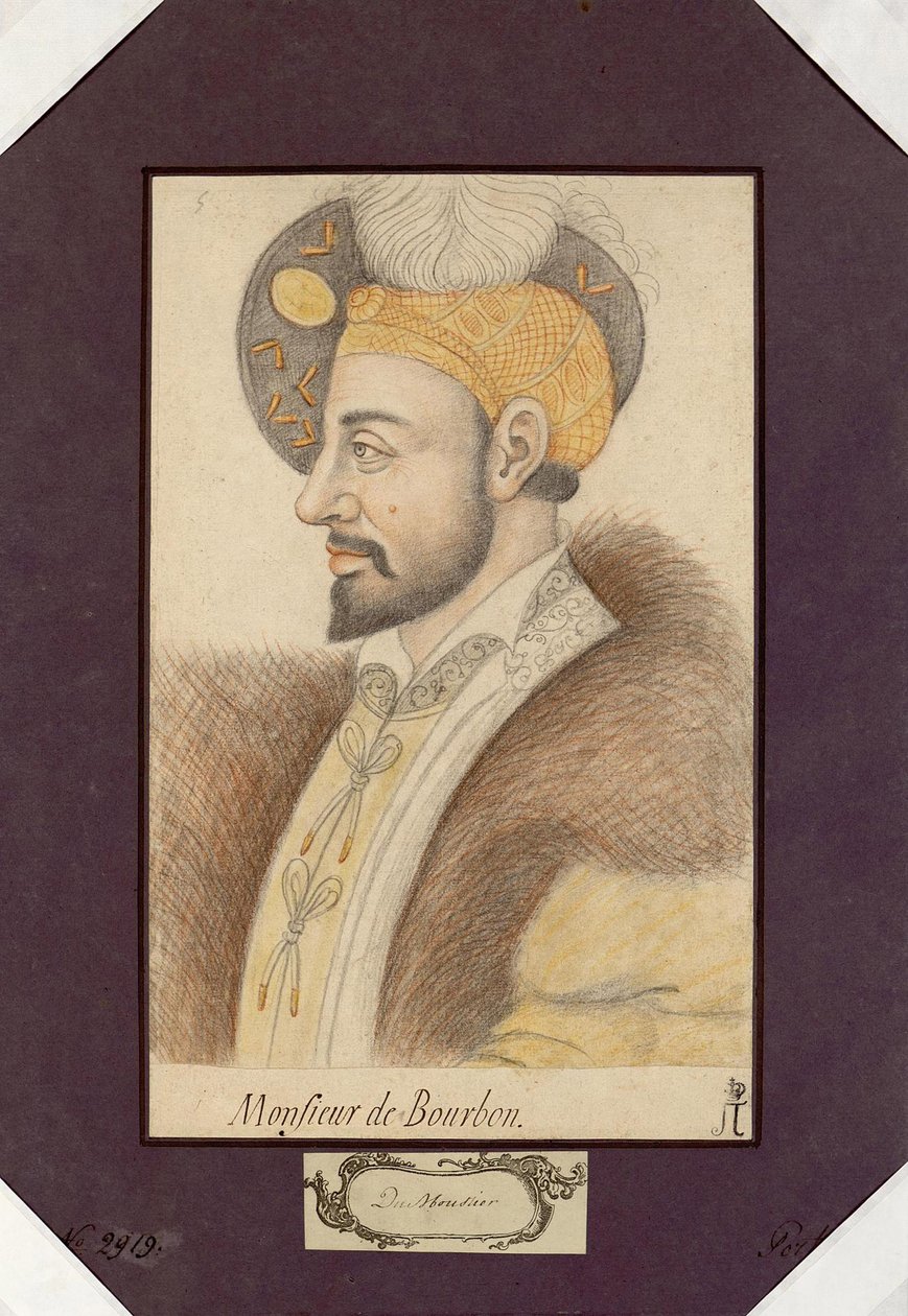 Portret Karola III, księcia Burbon (1490-1527), konstabla Burbon, Anonim. Czarna kreda i sangwina na papierze, format : 30,6x19,2 autorstwa Unknown artist
