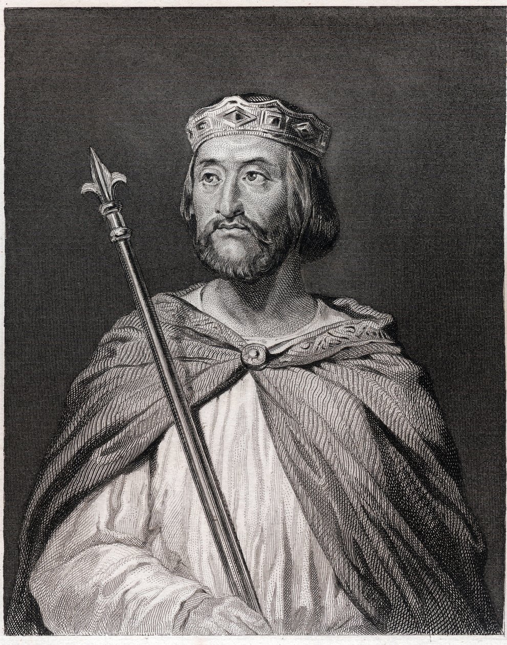 Portret Karola III dit le Simple (879 - 929), króla Francji (898 - 929) - w „Histoire des Français” Lavallée, rycina, sd. autorstwa Unknown artist