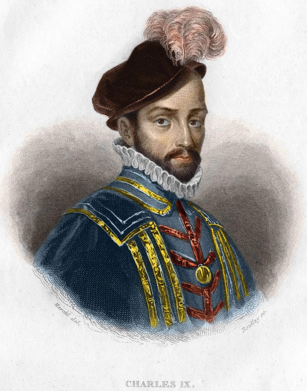 Portret Karola IX (1550 - 1574), króla Francji grawerującego XIX wiek autorstwa Unknown artist