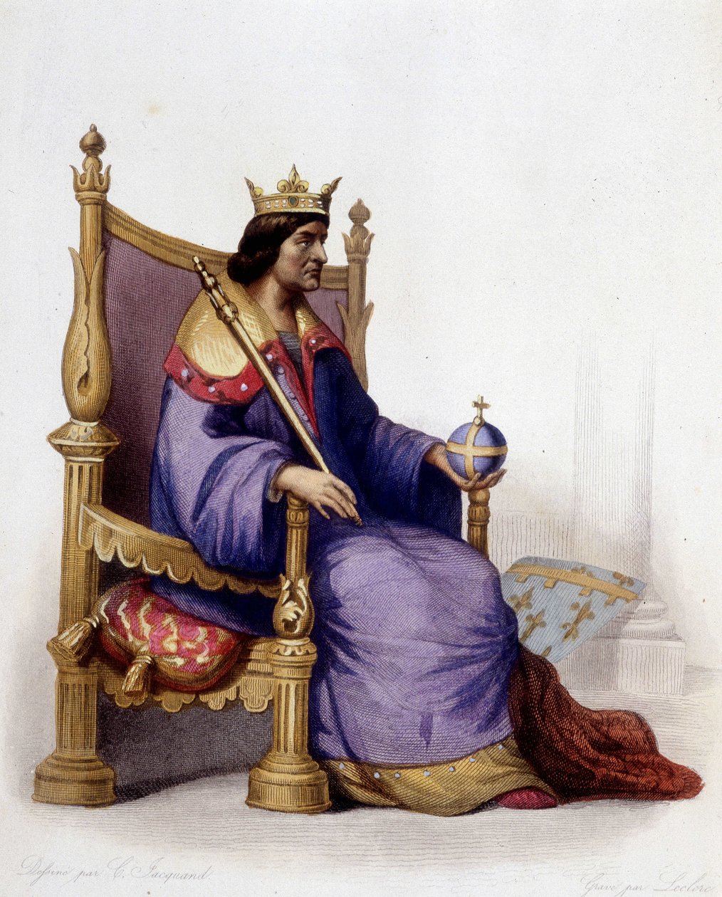 Portret Karola I Anjou (1227-1285) - w „”Le Plutarque francais””, wyd. Mennechet autorstwa Unknown artist