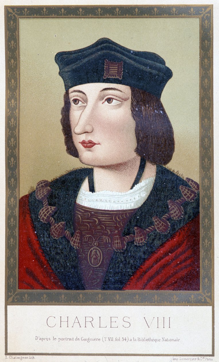 Portret Karola VIII (1470 - 1498) - w „Ludwiku XII i Annie Bretanii” Paula Lacroix; wyd. Hurtrel, Paryż autorstwa Unknown artist