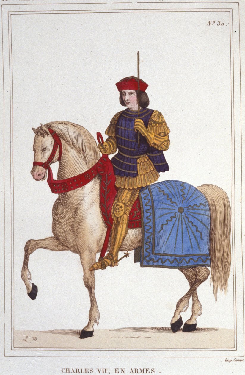 Portret Karola VII (1403 - 1461), grawerowanie króla Francji z 1830 r autorstwa Unknown artist