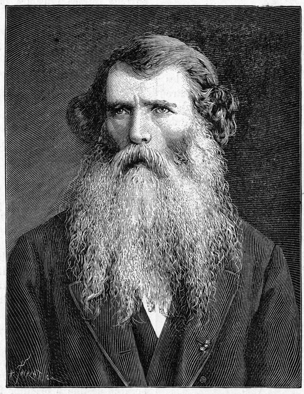 Portret Charlesa Victora Naudina, francuskiego botanika. (1815-1899). Rycina z 1898r. w „”La Nature. Przegląd nauk i ich zastosowań w sztuce i przemyśle.” autorstwa Unknown artist