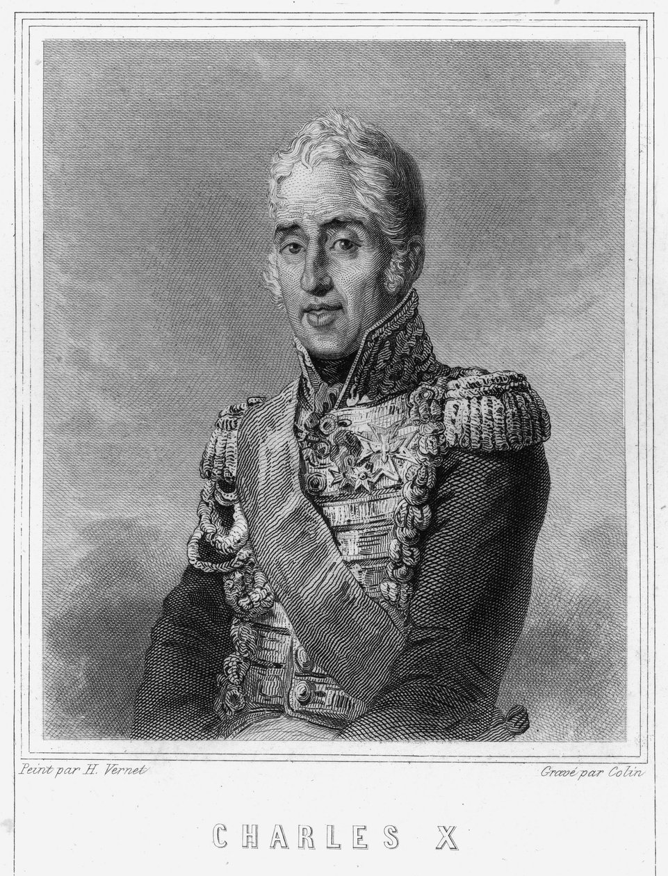 Portret Karola X (1757 - 1836), króla Francji - w „Histoire des Français” Lavallée, rycina, sd. autorstwa Unknown artist