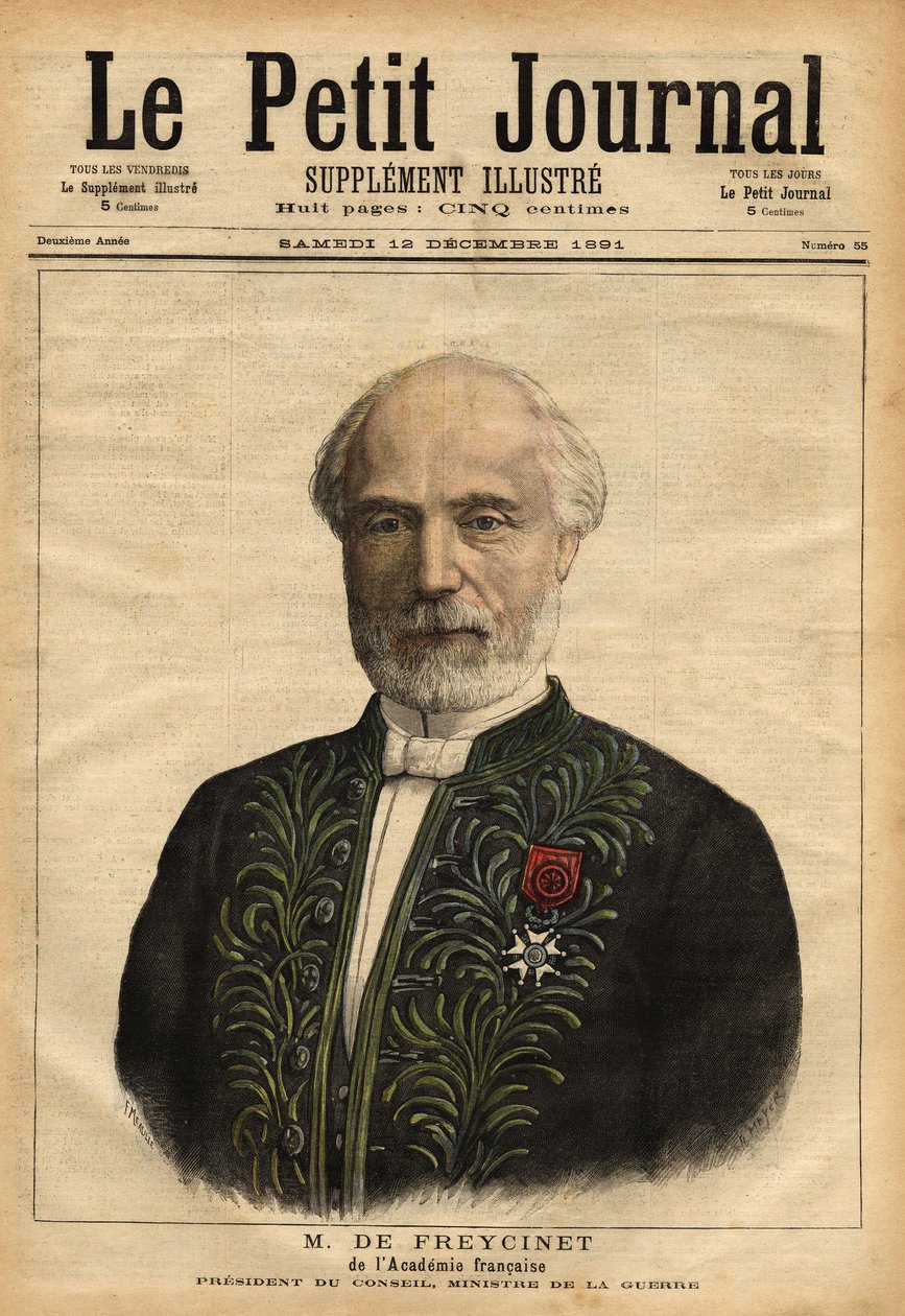 Portret Charlesa de Freycineta (1828-1923), inżyniera, członka academie des sciences (1882) i academie francaise (1890), polityka, wielokrotnie przewodniczącego rady (1879-1880) autorstwa Unknown artist