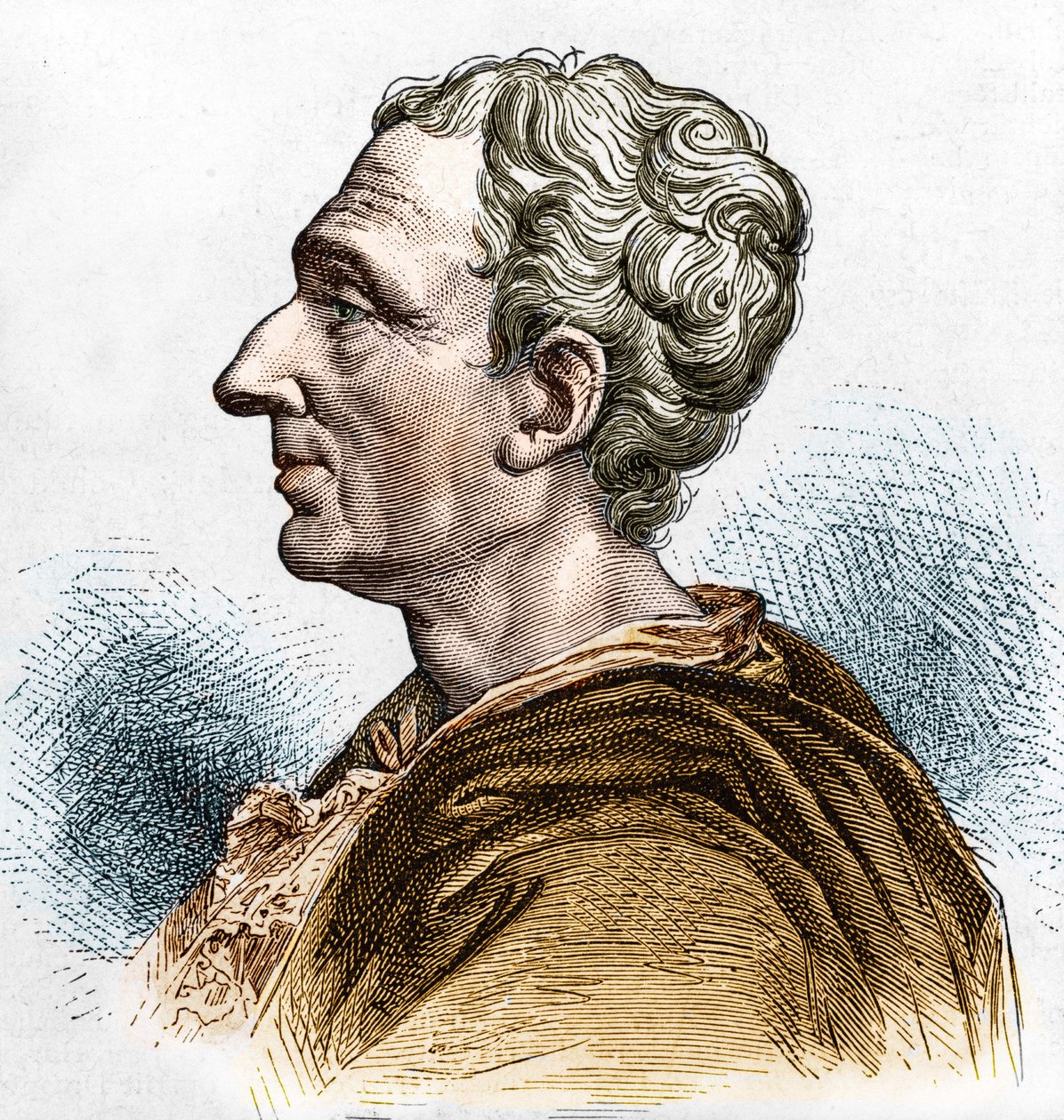 Portret Charlesa de Secondata (1689 - 1755), Barona De La Brède i Montesquieu. Rycina XIX wieku. autorstwa Unknown artist