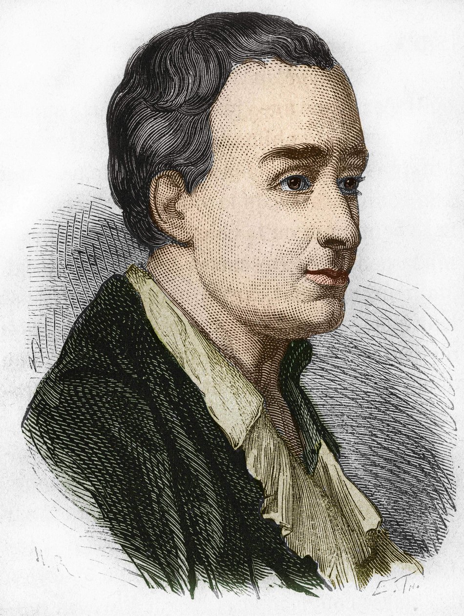 Portret Charlesa de Secondata (1689 - 1755), Barona De La Brède i Montesquieu. Rycina XIX wieku. autorstwa Unknown artist
