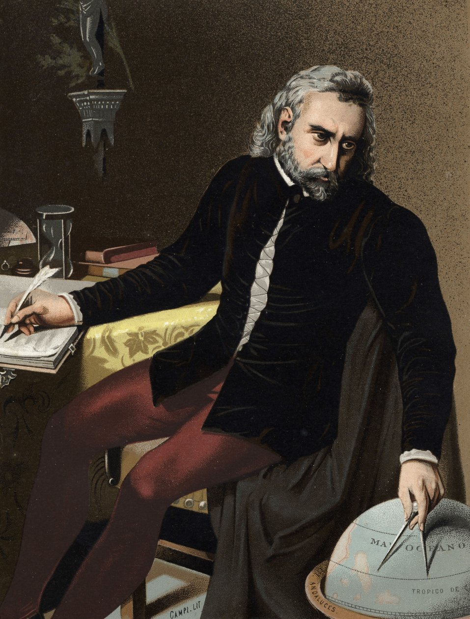 Portret Krzysztofa Kolumba po włosku Cristoforo Colombo: Nawigator pochodzenia genów (Genes autorstwa Unknown artist