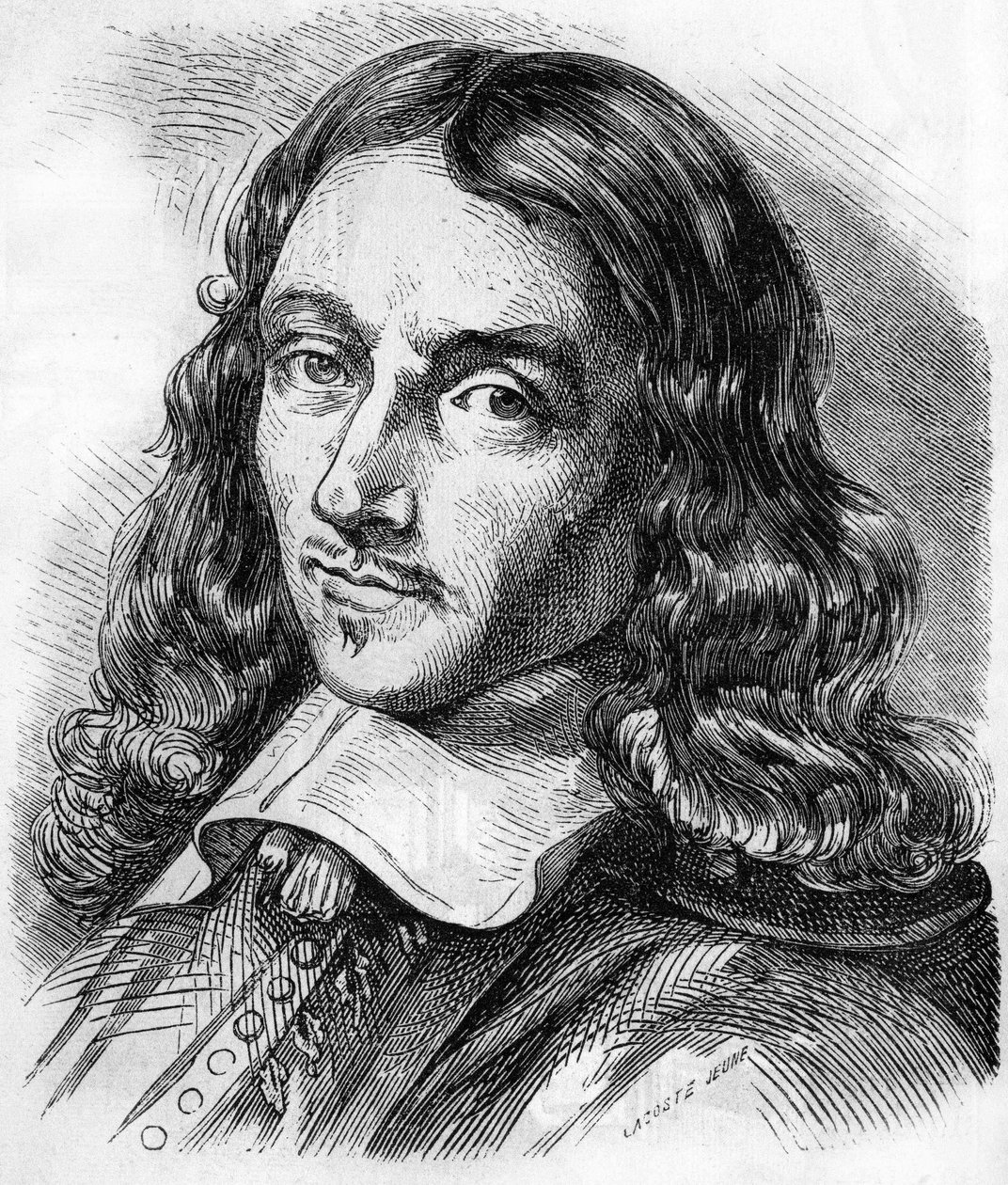 Portret Claude Perrault (1613 - 1688) Francuski architekt, lekarz i fizyk. Grawerowanie z 1866 roku. autorstwa Unknown artist