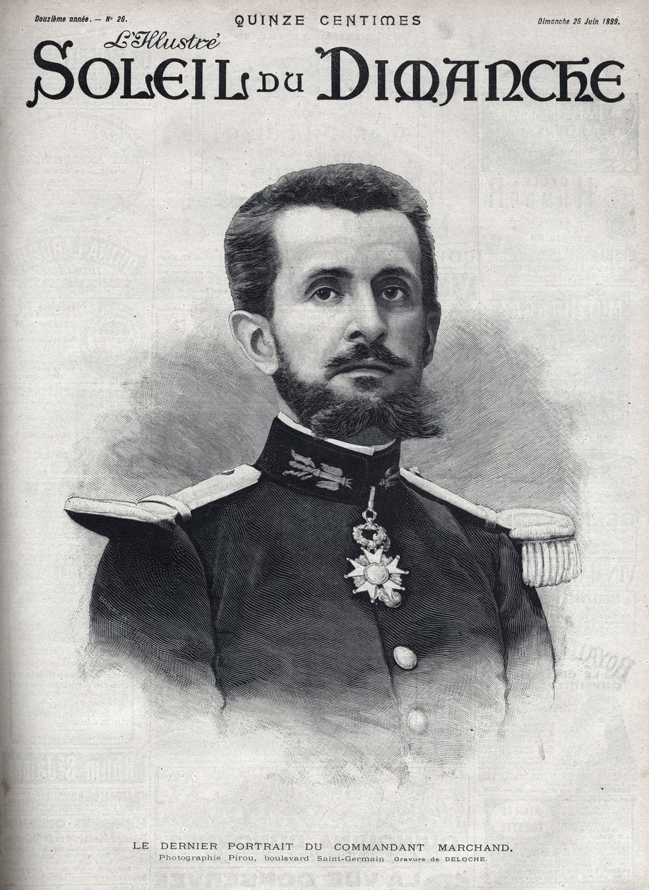 Portret komandora Jeana Baptiste Marchanda (1863-1934). Grawerowanie w „”Le-sun-du-sunday””, 25 czerwca autorstwa Unknown artist