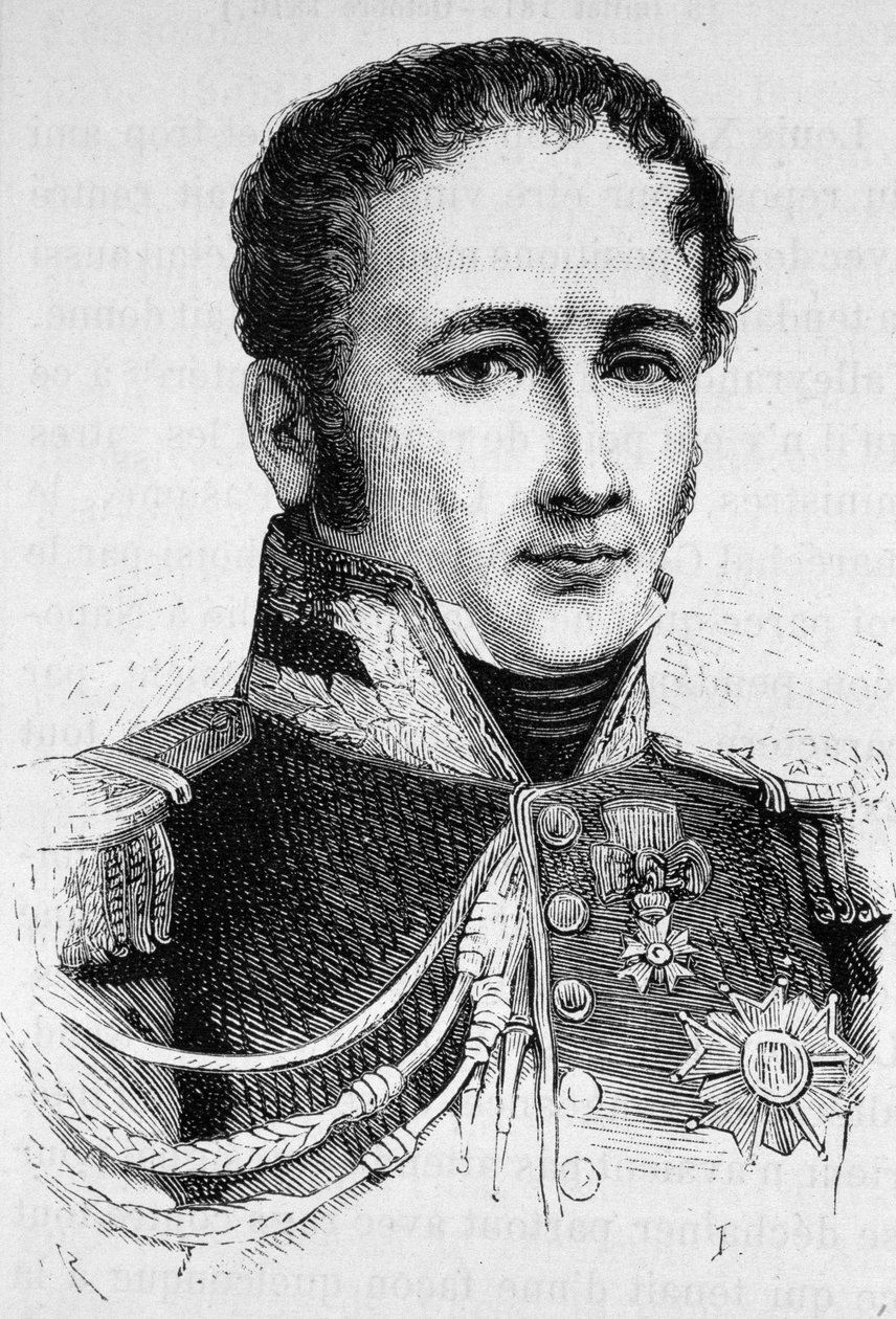 Portret hrabiego Antoine Drouota (1774 - 1847). Rycina z końca XIX wieku w „Histoire de France” H. Martina. autorstwa Unknown artist