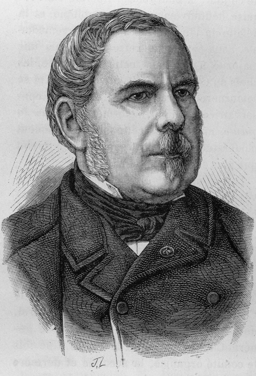 Portret hrabiego Napoleona Daru (? - 1889). Rycina z końca XIX wieku w „Histoire de France” H. Martina. autorstwa Unknown artist