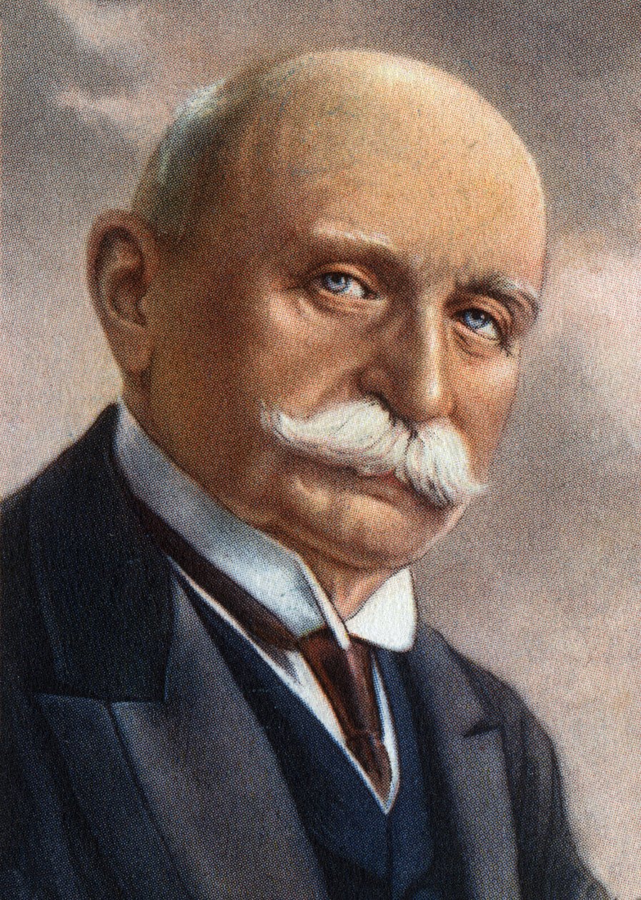 Portret hrabiego von Zeppelina (1838-1917), niemieckiego przemysłowca, który poświęcił się budowie sztywnych sterowców. autorstwa Unknown Artist