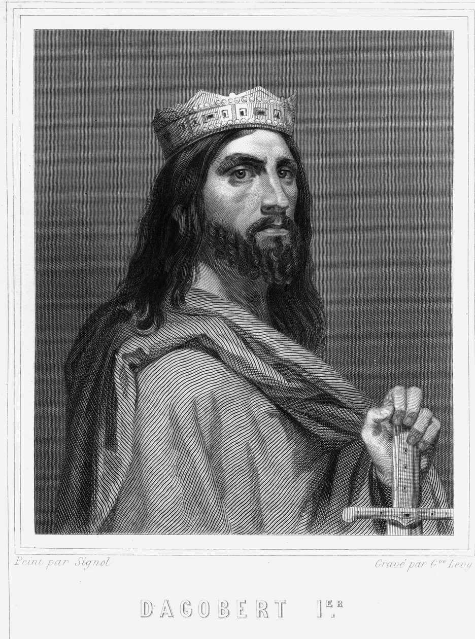 Portret Dagoberta I (? -?), Króla Franków - w „Histoire des Français” Lavallée, rycina, sd. autorstwa Unknown artist