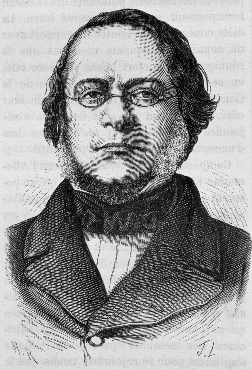 Portret Daniele Manina (1804 - 1857). Rycina z końca XIX wieku w „Histoire de France” H. Martina. autorstwa Unknown artist