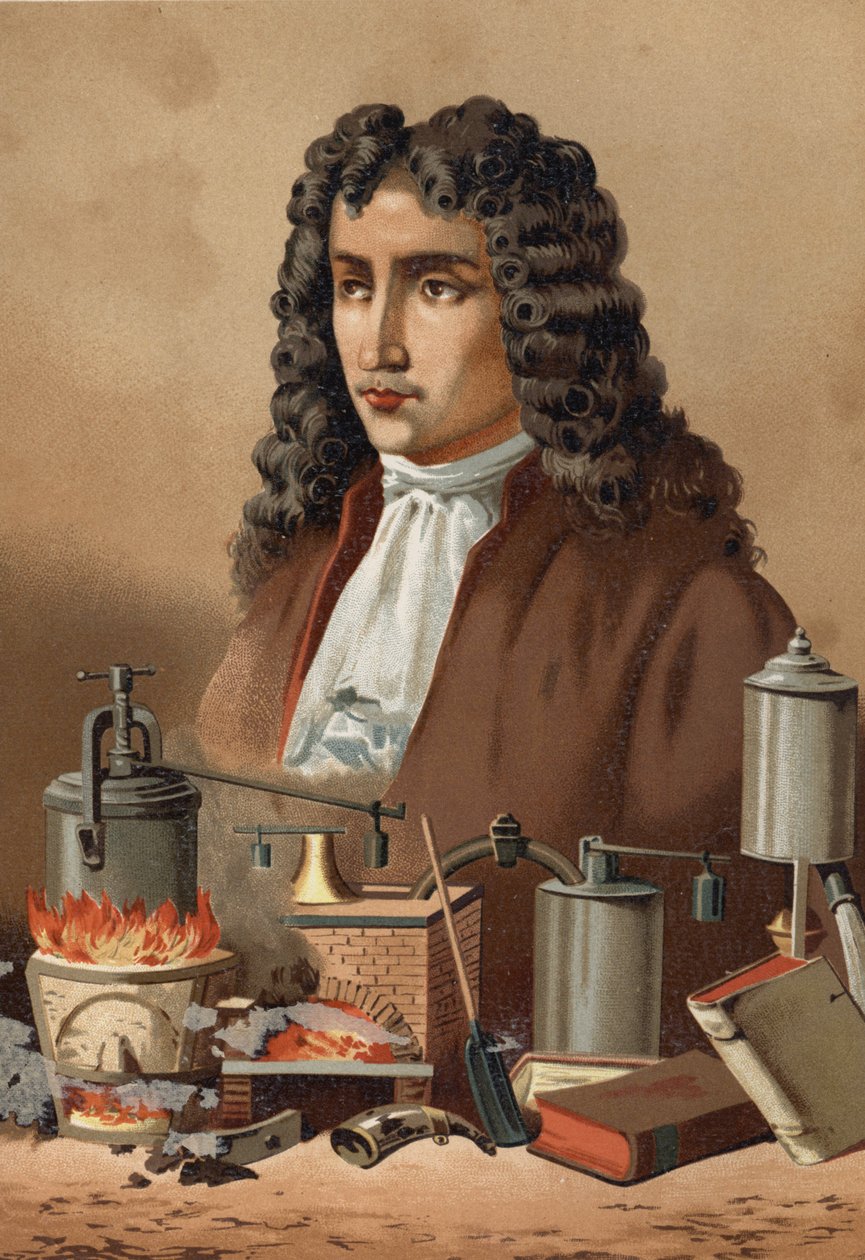 Portret Denisa Papina (1647-1714) z „Nauka i jej ludzie” Louisa Figuiera. Barcelona 1881 autorstwa Unknown artist