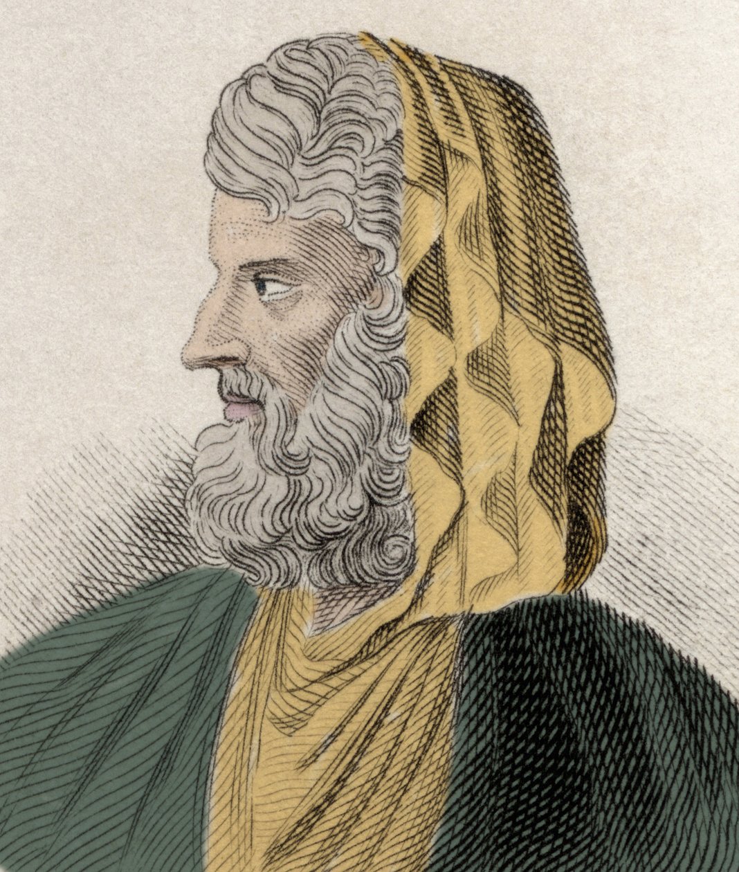 Portret Denysa Transfuge (Dionizjusza lub Dionizego Heraklesa) (ok. 330 p.n.e. - ok. 250 p.n.e.), greckiego filozofa stoickiego. Rycina XIX wieku. autorstwa Unknown artist
