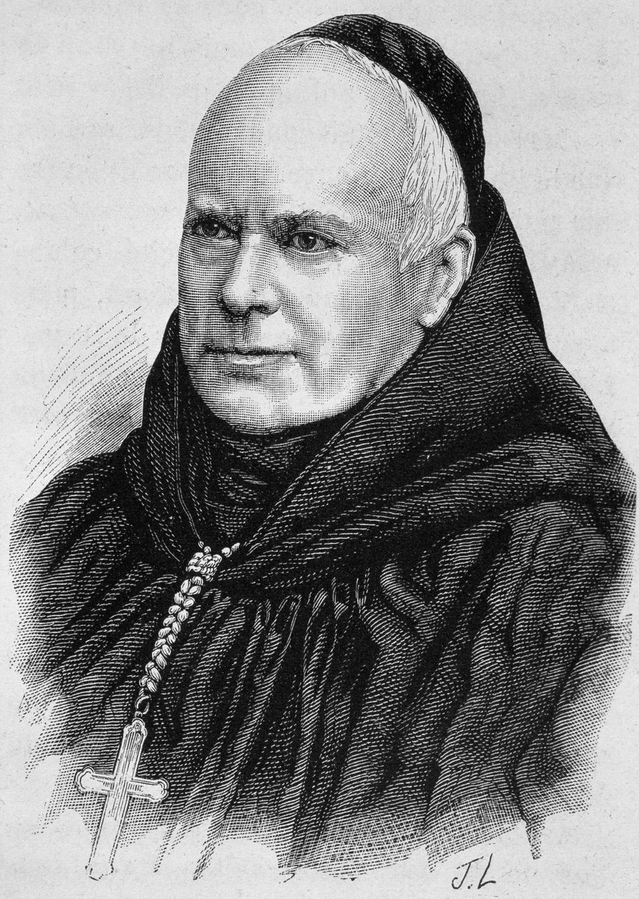Portret Dom Guéranger (1805 - 1875). Rycina z końca XIX wieku w „Histoire de France” H. Martina. autorstwa Unknown artist