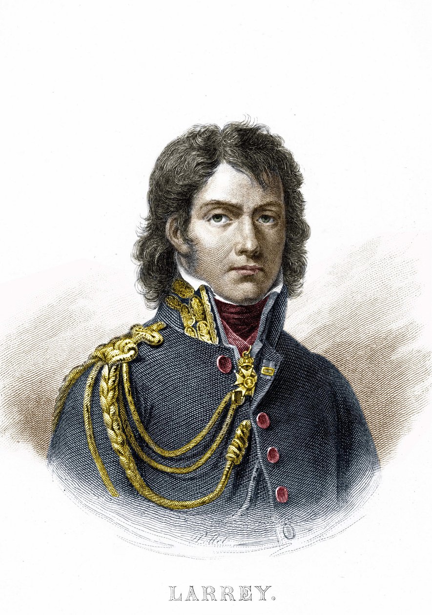 Portret Dominique Jean, barona Larreya (1766 - 1842), francuskiego chirurga wojskowego i wynalazcy karetki. Rycina XIX wieku. autorstwa Unknown artist