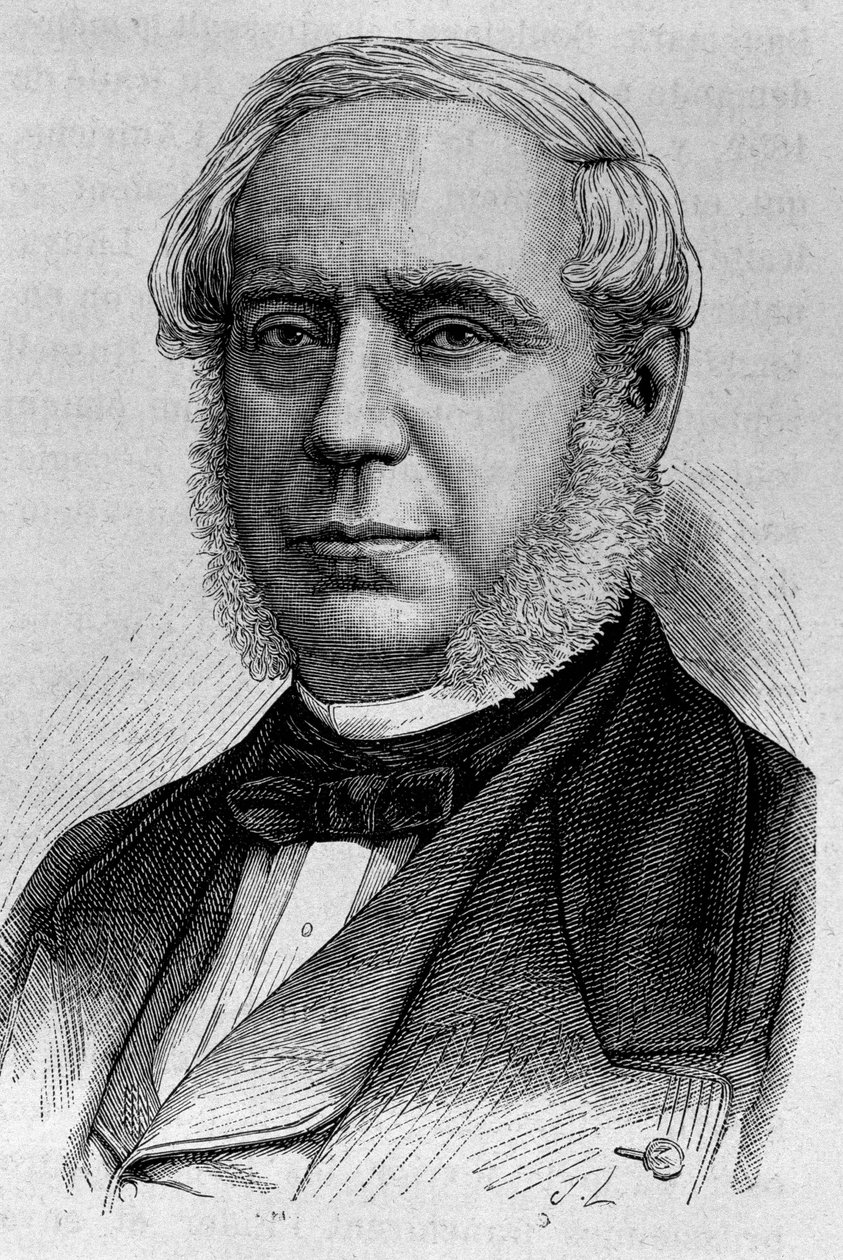 Portret Edouarda Drouyna de Lhuys (1805 - 1881). Rycina z końca XIX wieku w „Histoire de France” H. Martina. autorstwa Unknown artist