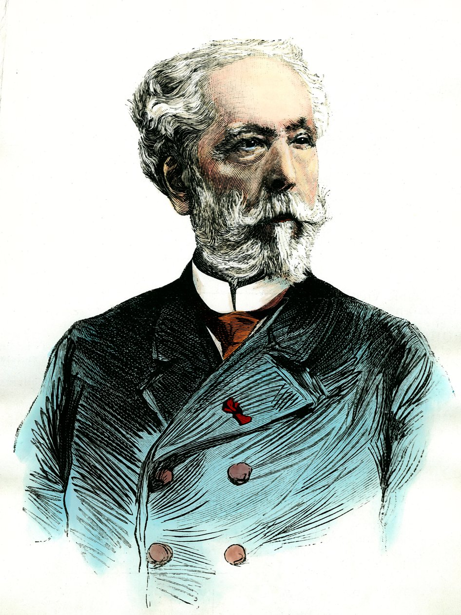 Portret Edouarda Lalo (1823-1892) kompozytora francuskiego. Rycina XIX-wiecznej kolekcji prywatnej autorstwa Unknown artist