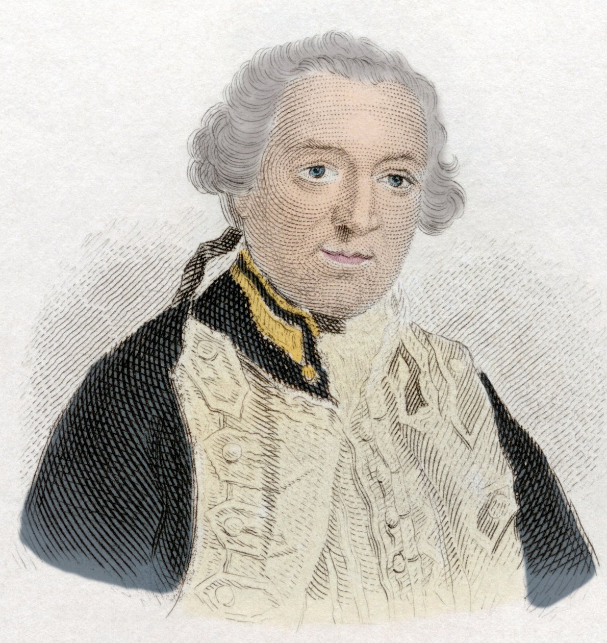 Portret Edwarda Boscawena (1711-1761), angielskiego admirała i polityka. Rycina XIX wieku. autorstwa Unknown artist
