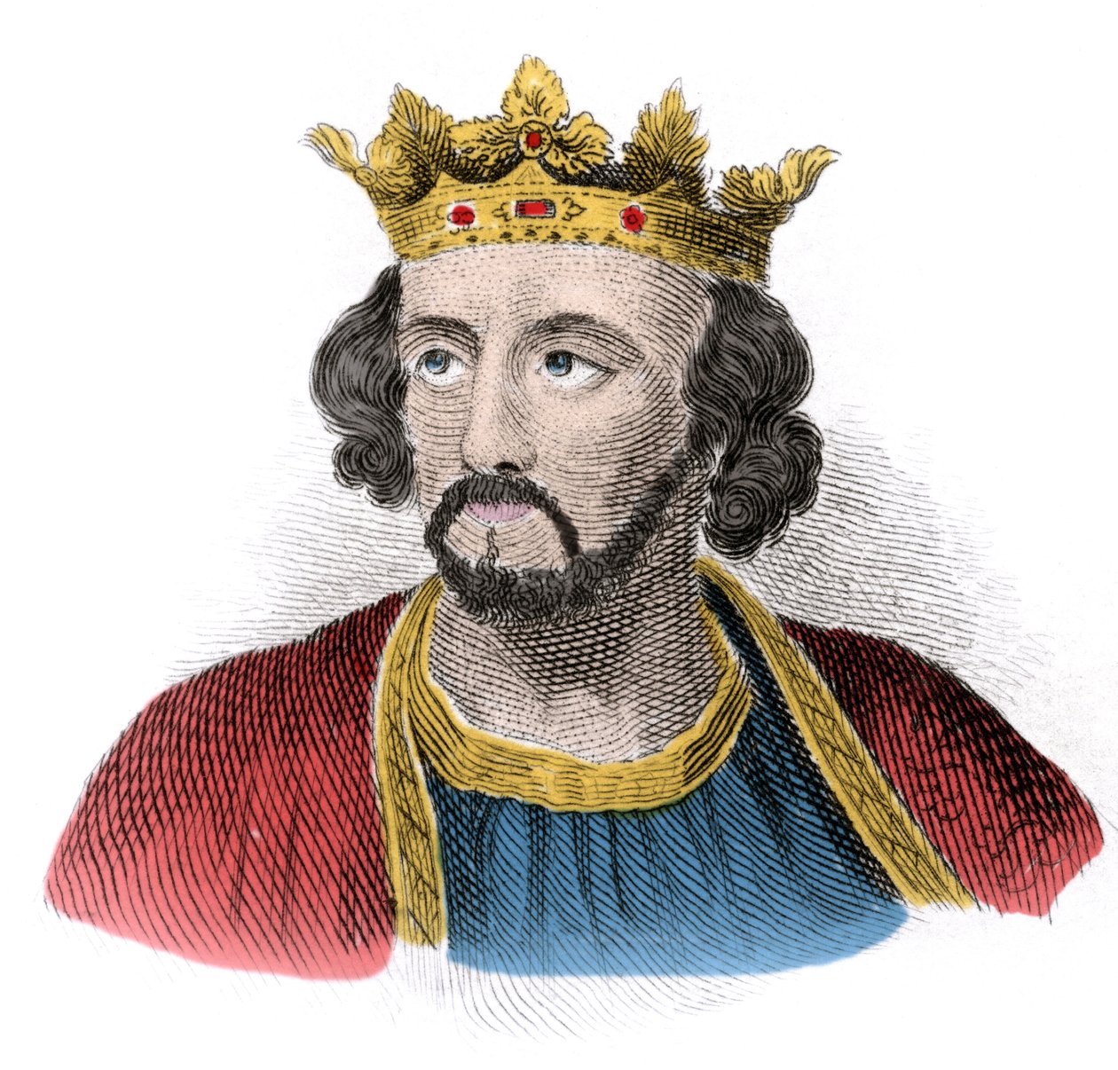 Portret Edwarda I Anglii (1239-1307), króla Anglii (Edward I). Rycina XIX wieku. autorstwa Unknown artist