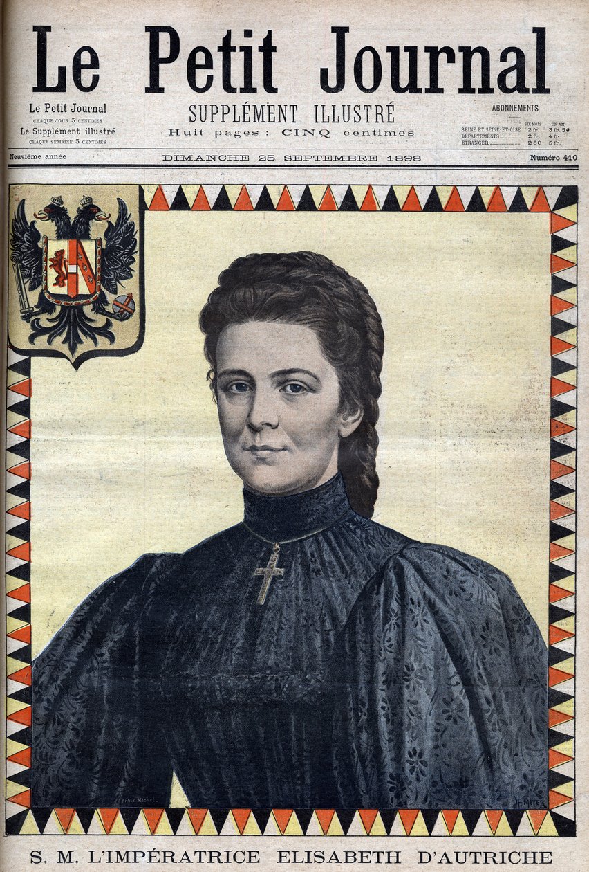 Portret Elżbiety Austriackiej (Sissi) - w „The Petity Journal” z 25.09.1898 autorstwa Unknown artist